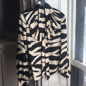 Fun Zebra Print Silk Blouse